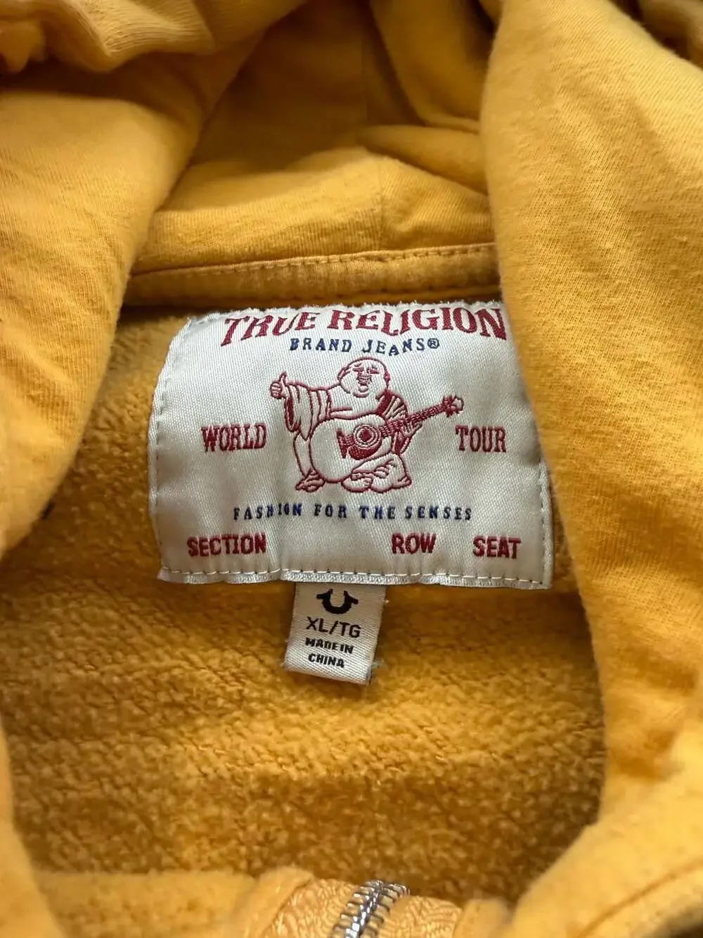 True Religion World Tour Buddha Graphic Zip-Up Hoodie XL